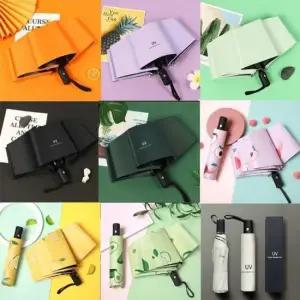 (인쇄가능)15컬러 포장박스 자동우산 경량우산 uv양우