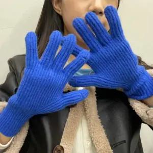 울장갑 손가락 스마트폰 터치 골지 니트장갑 파랑