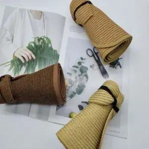 돌돌이모자 여자모자 바캉스썬바이저 리본 돌돌이 썬캡 진베이지