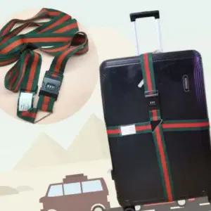 안전캐리어끈 기내캐리어벨트 크로스 보호밴드 그린레드