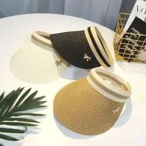 선캡 여성모자 썬캡 골드리본 라탄 고급스런 라탄썬캡