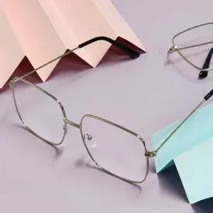 패션안경테 스퀘어 블루라이트 안경 실버