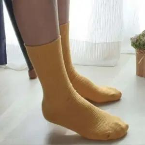 긴양말 긴목양말 남여공용 골지 머스타드 긴목