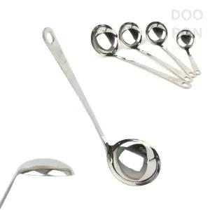 두론샵 스텐 국자 예쁜 꽃무늬 걸이홈 분식집 스테인리스강 배식용 국물요리