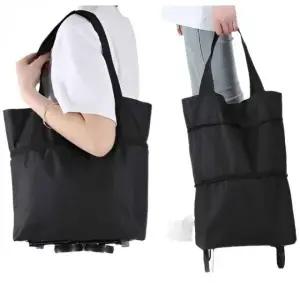 대형 이동식 장바구니 시장 카트 쇼핑 보관용 수납바구니 (WFKJK8W)