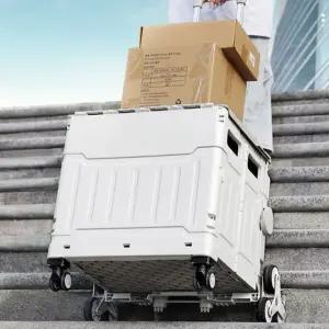 고품질 접이식 경량 카트 이동용 수납 핸드캐리어 8륜 그레이 (WFKKJXD)