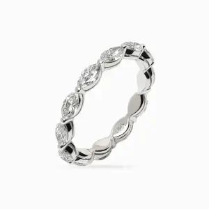 [한국금다이아몬드] 18K 1부 랩 다이아몬드 마퀴즈컷 풀 이터니티 반지