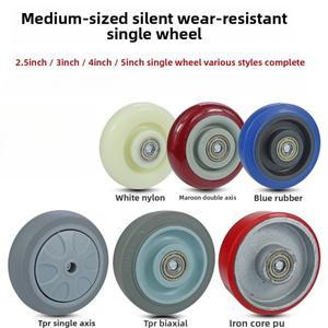 PU 교체용 캐스터 휠  이중 베어링  주황색  고하중  내마모성 가구 바퀴