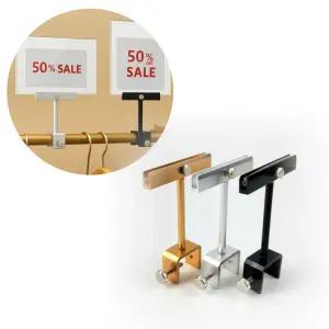 사각 원형 파이프 고정 행거 디피 아크릴 안내 카드 안내판 가격표 쇼카드 POP 메모 집게 마운트 홀더