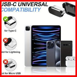 아이폰 15 갤럭시 S23/S22 시리즈 타입C 기기용 알루미늄 합금 USB-C 먼지 마개 및  키트 (브러쉬 포함)