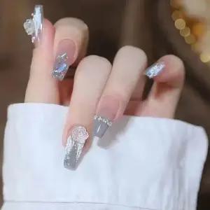 붙이는 연장 네일팁 예쁜 아트 인조손톱 웨딩 스티커 파츠