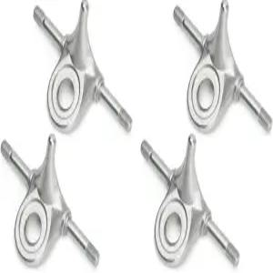 백라움 2쌍 롤러 스케이트 삼각형 트럭 플레이트 교체 더블 액션 액세서리 실버