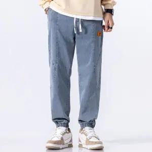 남성 편한 배기핏 청바지 봄여름 와이드핏 배기 데님팬츠 허리 밴딩 긴바지 힛템