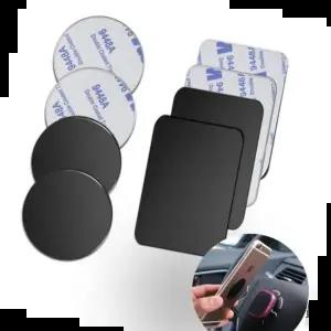 자동차자석거치대 2종 블랙 메탈 플레이트 원형 사각 마그네틱 거치 1p