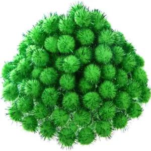 Shappy 500피스 크리스마스 글리터 폼폼 1인치 퍼지 아트 공예 취미 용품용 공 만들기 DIY 파티 장식 (과일