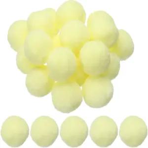 공예품용 파티킬 2인치 폼폼 대형 퍼프볼 20개 모자 크리스마스 아트 DIY용 고탄성 퍼지볼 연한 노란색