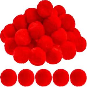 레드 폼 크리스마스 인조 모피 폼폼 볼 아크릴 대형 공예 휴일 폼볼 플러피 플러시 DIY 의상 용품 파티