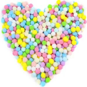 Lawie 500 PCS 2cm 0.8인치 크리스마스 무지개 색상 대형 폼 예술 및 공예 파티 볼 장식품 DIY 퍼프 메이커