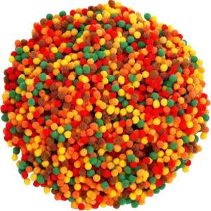 케이도 2400피스 미니 폼폼 오렌지 브라운 색상 6mm 소형 DIY 홀리데이 파티 장식 용품 제작