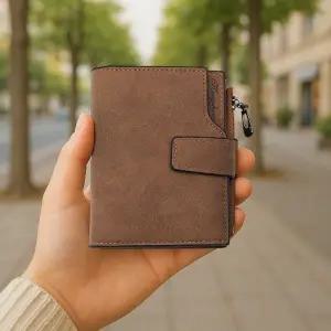 브라운 반지갑 가죽 여성 지갑 카드보관