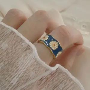 [하프클럽/]사이즈조절 봄 데일리 합금 패션 컬러 플라워 링 플리