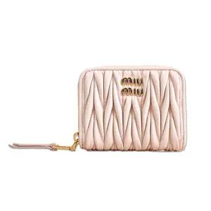 [명품] 퀼팅 지퍼 동전 여성 카드지갑 핑크베이지 5MM268 AFPP F0236