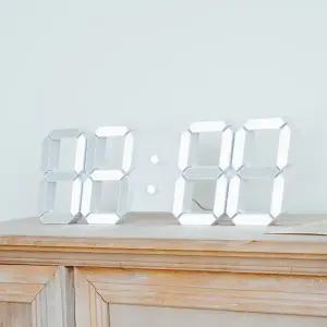 홈컴퍼니 3D LED 무소음 디지털 거실 집들이 회사 사무실 인테리어 리모컨 날짜 온도 알람 벽시계 38CM