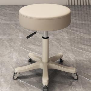 이동식의자 바퀴달린 진료 플라스틱 휠 심플 베 의자 블랙 낮은의자 원형 체어 휴게실 티타늄 그레이