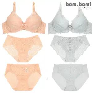 [봄보미] 그리드 볼륨 레이스 브라팬티 3종세트/택1