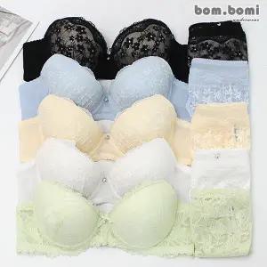 [봄보미] 아리아 볼륨 ABC컵 레이스 브라팬티 10종세트