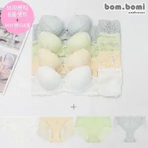 [봄보미] 아이다호 레이스 볼륨 브라팬티8종+서브팬티4종세트