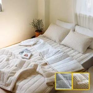 더크린 486TMB22 체크 순면 시어서커 특대침대패드 K 2컬러