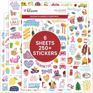 블룸 데일리 플래너 새로운 홀리데이 시즌 스티커 시트 - 팩 팩당 250개 이상의 스티커!