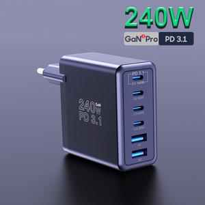 Ueetop PD3.1 USB-C 충전기 240W 고속 충전 6포트 GaN 아이폰 삼성 맥북 프로 에어 레노버 노트북용