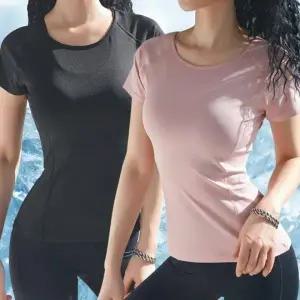 고품질 요가 필라테스 여성 반팔 운동 상의 커버업 티셔츠 커버업 (WFKNO1M)