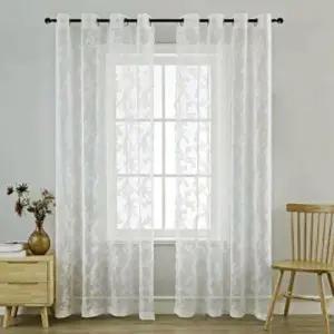 로망띠끄 화이트 레이스 커튼 창문 햇빛가리개 아일릿 WC2CF94