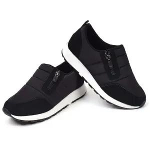 누빔 옆지퍼 방한화 여성 패딩슬립온 엄마신발 겨울