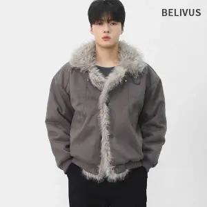 빌리버스 남성 겨울 하이넥 라쿤 무스탕 BMAG003