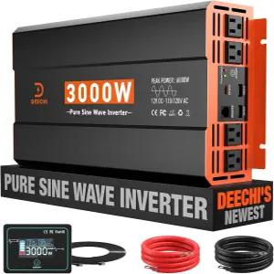 RV용 3000와트 순수 사인파 인버터 12V DC ~ 110V /120V AC 컨버터 /트럭 /가정용 /오프그리드 태양광