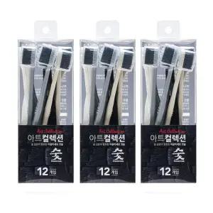 바른생활 아트컬렉션 숯 칫솔 12입+12입+12입