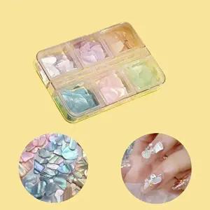 네일아트 동글납작 조약돌 글리터 오로라 빛 자개파츠-WFI7PQU