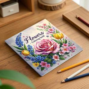 호환 꽃아트 색칠하기 책 24 페이지 생일 파티를위한 선물 스트레스 해소 시간 낙서 그림 성인을위한 드로