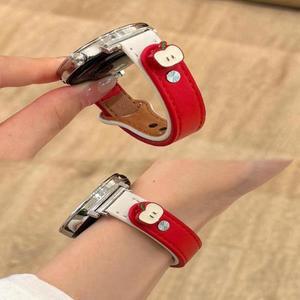 18mm 20mm 22mm 가죽 스트랩 루프 링크 삼성 갤럭시 워치 7 FE 5 프로 4 6 클래식 44mm 40mm 스포츠 팔찌