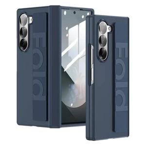 럭셔리 패션 PC 힌지 폰 케이스 삼성 갤럭시 Z 폴드 7 6 5 4 3 스크린 필름 탄성 손목 스트랩 충격 방지 보