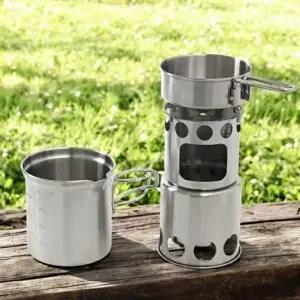 백패킹 캠핑 낚시 1-2인용 우드 스토브 미니 코펠세트-WFI8NLN