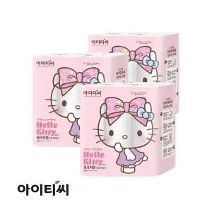 헬로키티 4겹 핑크리본 화장지20m 24롤x3팩72롤 720790
