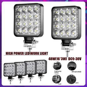 트럭용 LED 작업등 사각형 스포트라이트 투광 조명 자동차 오프로드 SUV 야간 12V 9-30V 48W