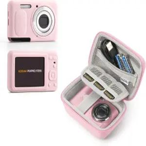 KODAK PIXPRO FZ55용 SQERO 디지털 카메라 케이스 부드러운 실리콘 FZ55 컴팩트 여행 가방 3개의 SD 카드