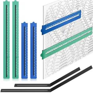 플루트산 4개 8-1인치/2인치 11-3인치/4인치 뜨개질 차트 키퍼 크로스 스티치 액세서리 및 용품 자석 교체
