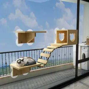 등반 흡착식 고양이 캣타워 창문 유리 캣캐슬 거치대